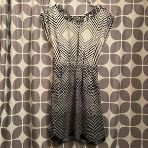 Black, White & Grey 100% polyester Medium BeBop Dress